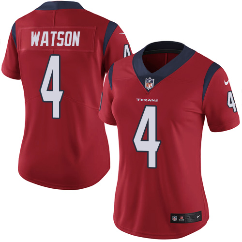 Women Houston Texans #4 Watson red Nike Vapor Untouchable Limited NFL Jersey